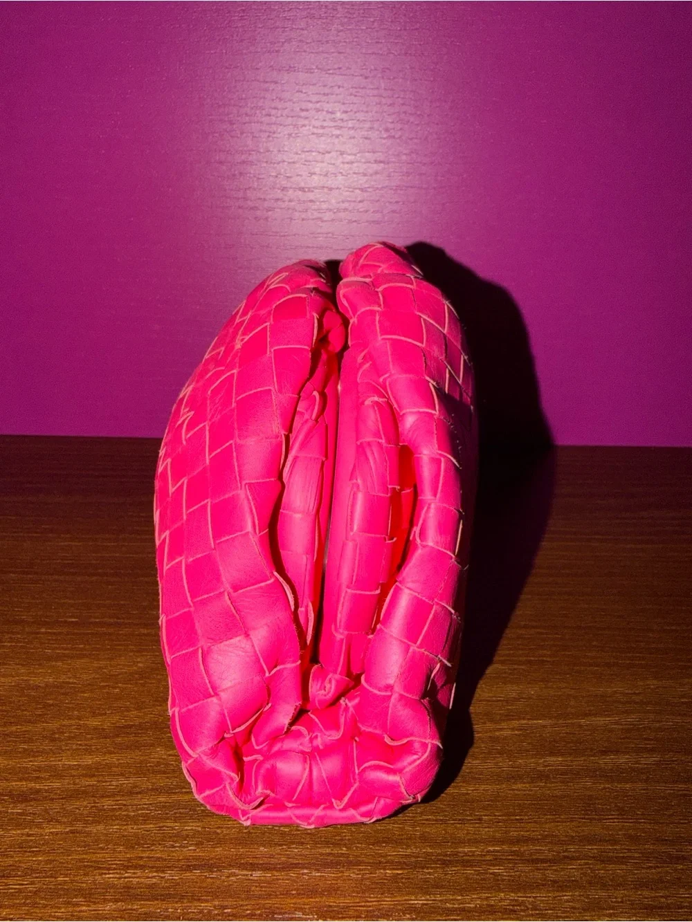 Bottega Veneta Pink Intrecciato Pouch Clutch